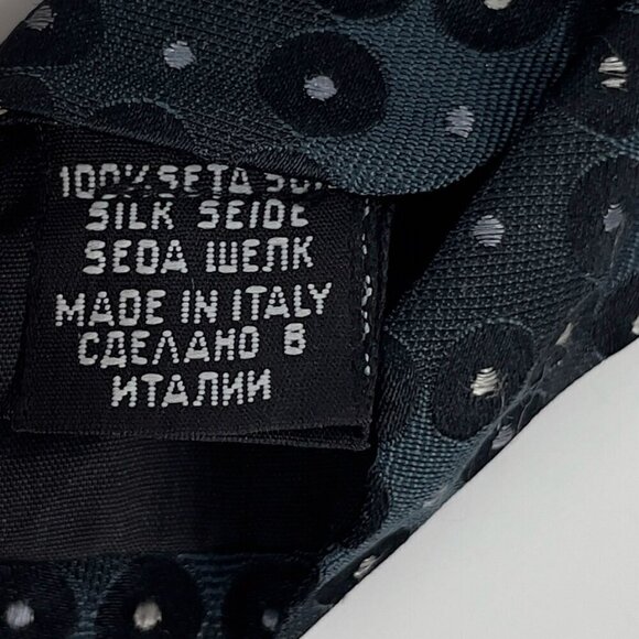 HUGO BOSS 100% SILK Made in Italy Blue Black & White Tie 3.5" - Picture 3 of 3